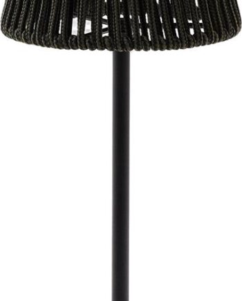 Led Bordlampe Kave Home Aldet Grøn Metal Med Rebskærm Ip44 Opladelig Usb H30 ø16
