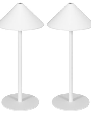Led Bordlampe Med Usb Kabel Berøringsafbryder Metal Genopladelig Hvid