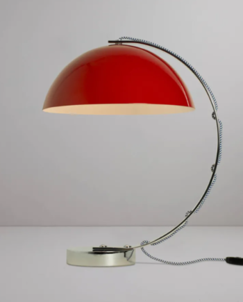 London Table Light Bordlampe Original Btc Rød Med Blå Hvid Stofledning