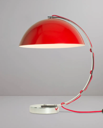 London Table Light Bordlampe Original Btc Rød Med Rød Stofledning