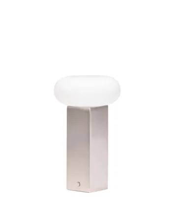 Low Portable Batterilampe Bordlampe Nikkel