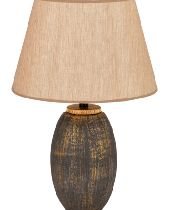 Lumi Rochelle Bordlampe Stof Guld Brun Metal