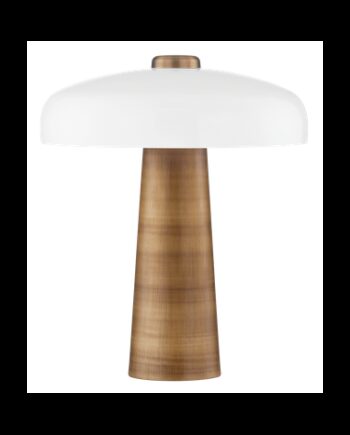 Lush Bordlampe Stål Opalglas H47 ø40 E27 Patineret Messing Opalhvid