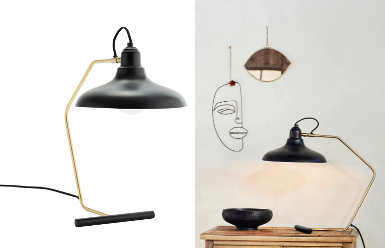 Madam Stoltz Bordlampe Sort Messing