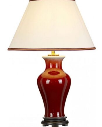 Majin Bordlampe Porcelæn Polyester H56 E27 Blodrød Creme