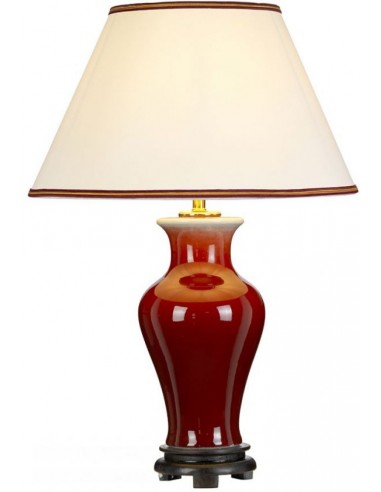 Majin Bordlampe Porcelæn Polyester H56 E27 Blodrød Creme