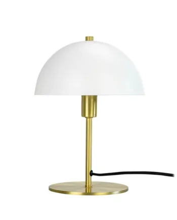 Malmø Bordlampe Mat Hvid Messing