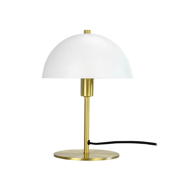 Malmø Bordlampe Mat Hvid Messing