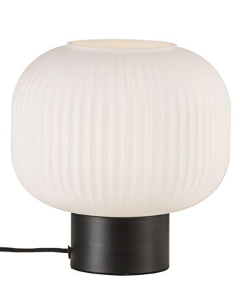 Milford Bordlampe 48965001 Hvid Glas Sort Fod