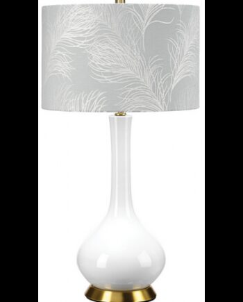 Milo Bordlampe Keramik Polyester H69 E27 Antik Messing Hvid Gråblå