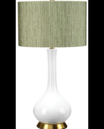 Milo Bordlampe Keramik Polyester H69 E27 Antik Messing Hvid Grøn