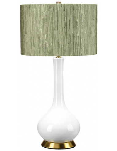 Milo Bordlampe Keramik Polyester H69 E27 Antik Messing Hvid Grøn