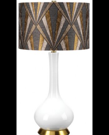Milo Bordlampe Keramik Polyester H69 E27 Antik Messing Hvid Mørkegrå