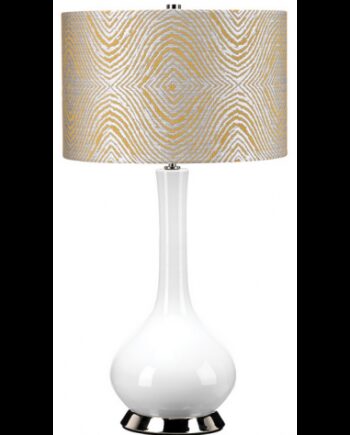 Milo Bordlampe Keramik Polyester H69 E27 Poleret Nikkel Hvid Gul