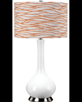 Milo Bordlampe Keramik Polyester H69 E27 Poleret Nikkel Hvid Orange