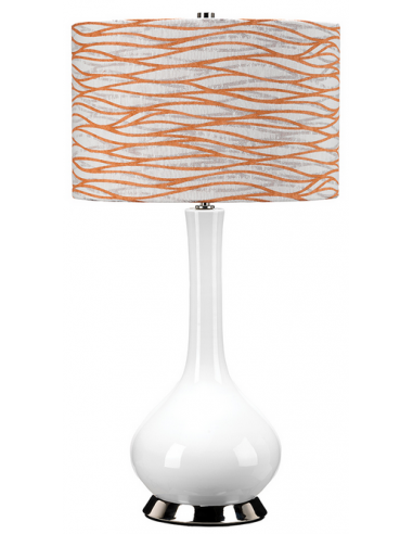 Milo Bordlampe Keramik Polyester H69 E27 Poleret Nikkel Hvid Orange