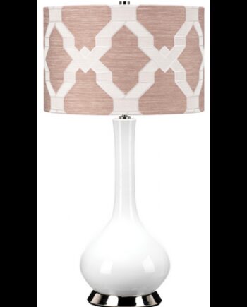 Milo Bordlampe Keramik Polyester H69 E27 Poleret Nikkel Hvid Pink