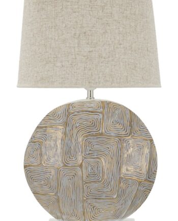 Moderne Bordlampe Polyresin Jern And Stof 38x64