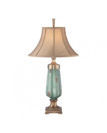 Monteverde Bordlampe Stål Keramik Tekstil H86 E27 Antik Messing Antik Grøn