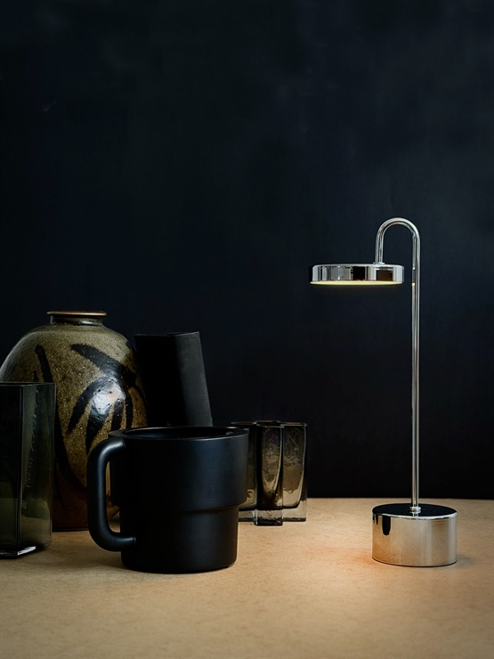 Moovelight Batterilampe Bordlampe Krom