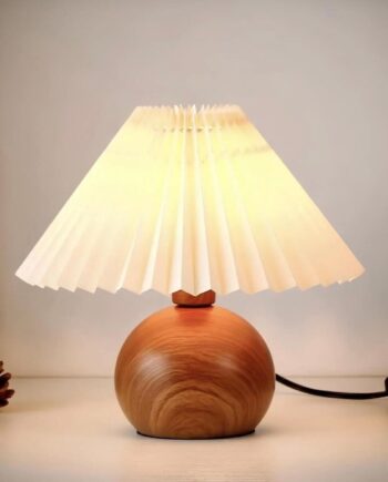 Nordvrk Brz 343410 Bordlampe Creme Pvc Valnøddefarvet Træ