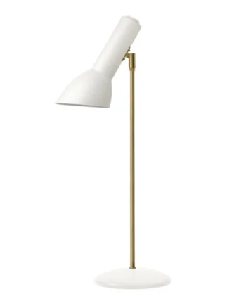 Oblique Bordlampe Messing Hvid Mat