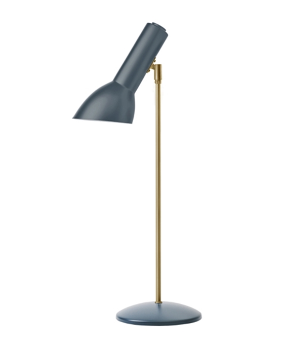 Oblique Bordlampe Messing Petroleumsblå