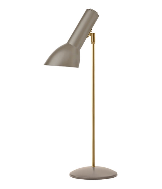 Oblique Bordlampe Messing Sand