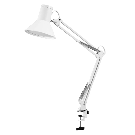 Office Line Desk Retro Clip Bordlampe Hvid