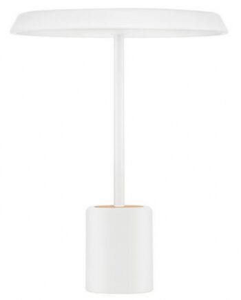 Ophelia Bordlampe Aluminium H50 17w Led Mat Hvid Natur Træstruktur