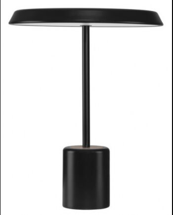 Ophelia Bordlampe Aluminium H50 17w Led Mat Sort Grå Træstruktur