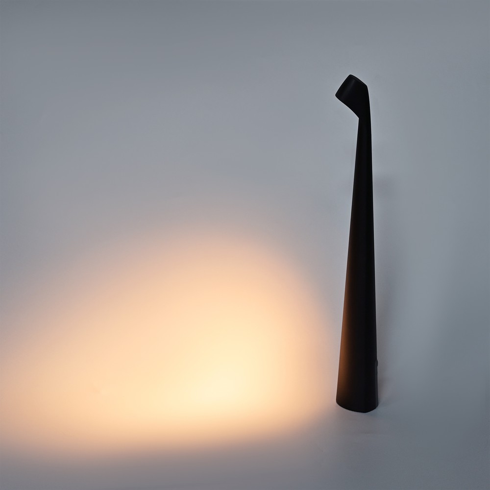 Opladelig Led Bordlampe Inde Ude Sort 40cm Høj Trin Dæmpbar Ip44 Udendørs Dæmpbar : Step Kulør : Varm