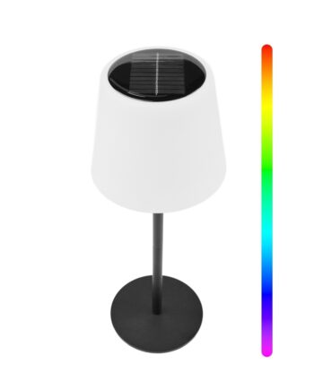 Opladelig Rgbw Led Bordlampe Med Solcelle Hvid Fjernbetjening Dæmpbar : Via Fjernbetjening Kulør : Rgb  Varm Hvid