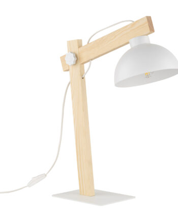 Oslo Bordlampe Hvid Metal Træ