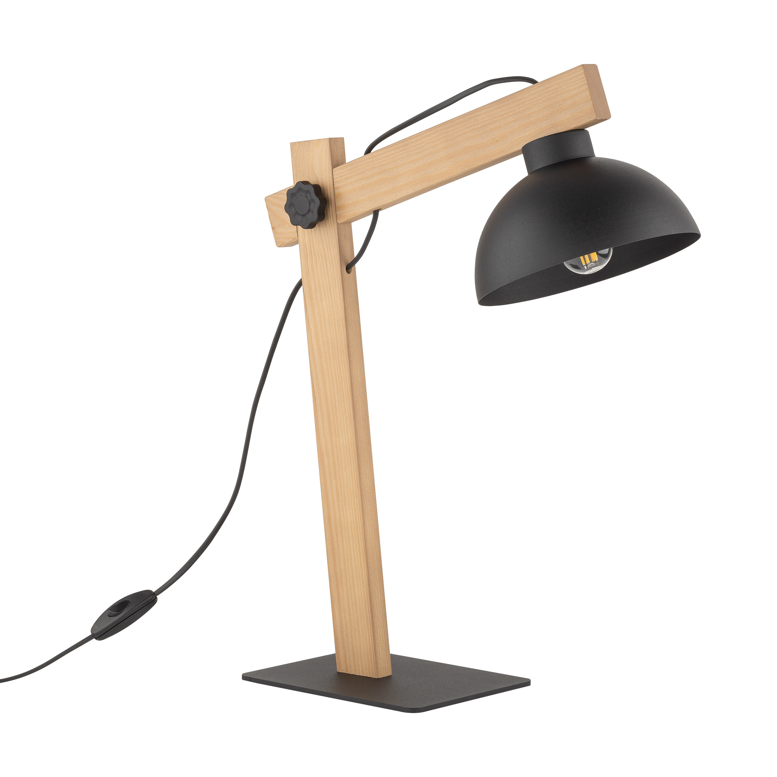 Oslo Bordlampe Sort Metal Træ