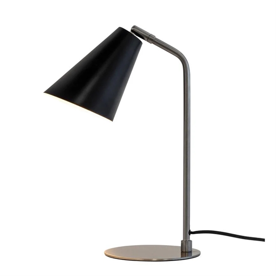 Oswald Bordlampe Sort Børstet Stål