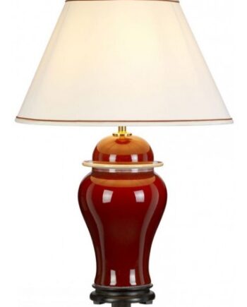 Oxblood Bordlampe Keramik Polyester H65 E27 Blodrød Off White