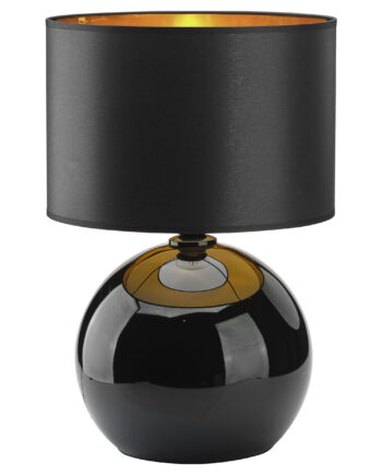 Palla Bordlampe Guld Sort Stof Sort Glas