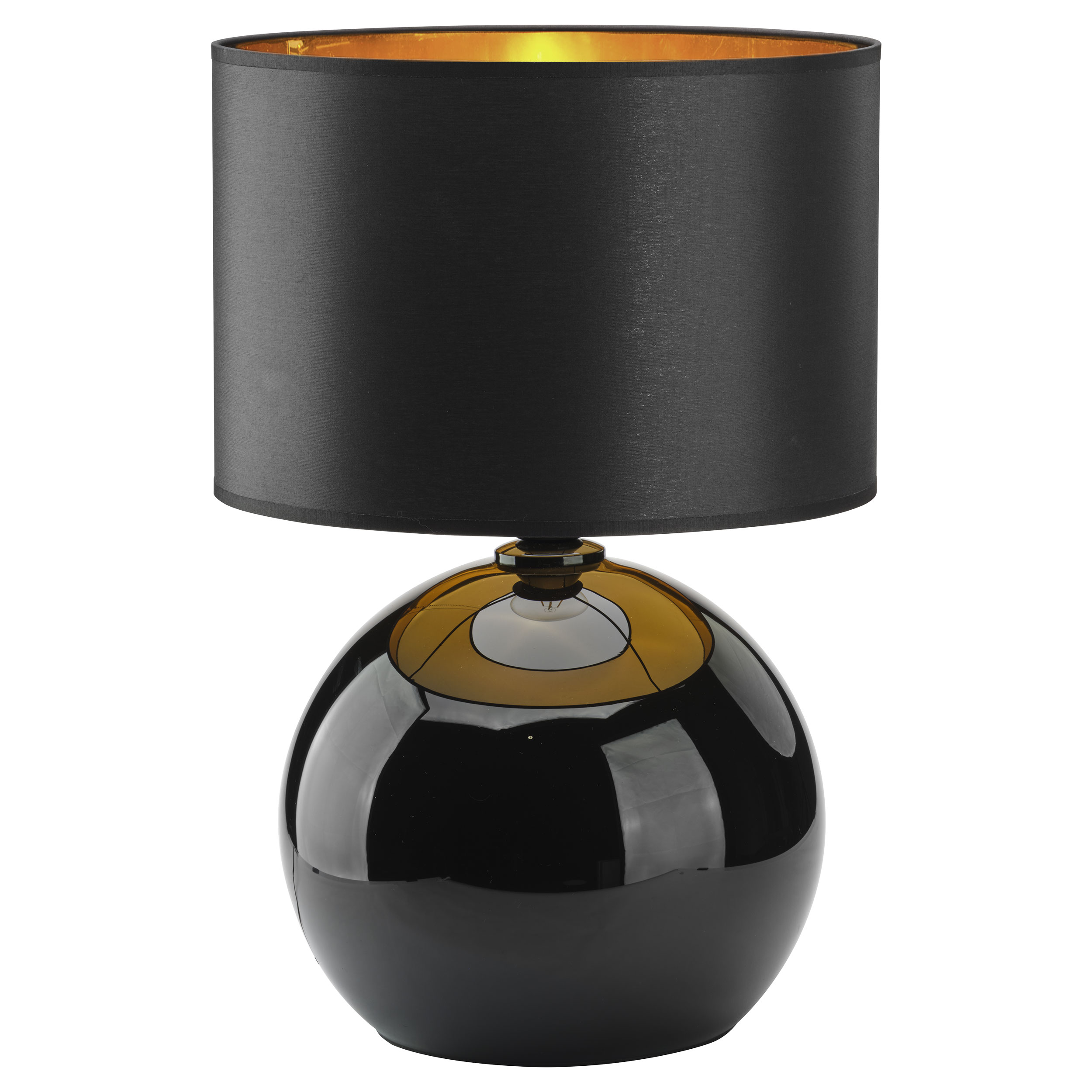 Palla Bordlampe Guld Sort Stof Sort Glas