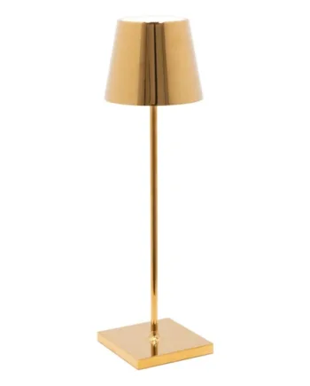Poldina Batterilampe Bordlampe Blank Guld