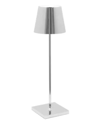 Poldina Batterilampe Bordlampe Blank Krom