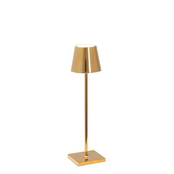 Poldina Micro Batterilampe Bordlampe Blank Guld