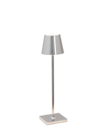 Poldina Micro Batterilampe Bordlampe Blank Krom