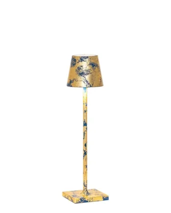Poldina Micro Batterilampe Bordlampe Capriblå Antik Guld