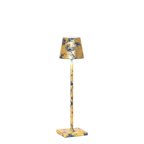 Poldina Micro Batterilampe Bordlampe Capriblå Antik Guld