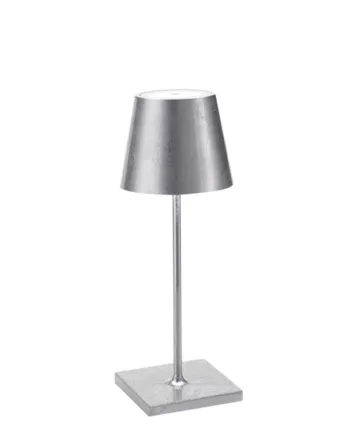 Poldina Mini Batterilampe Bordlampe Antik Sølv