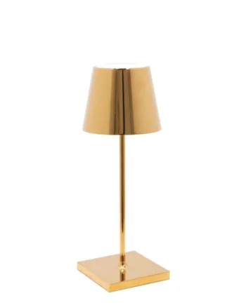 Poldina Mini Batterilampe Bordlampe Blank Guld