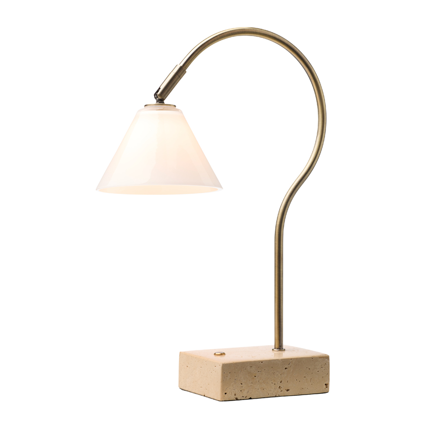 Question Bordlampe Antik Opal