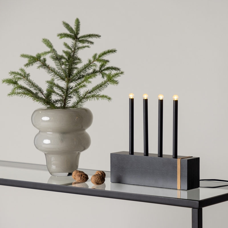 Ridge Bordlampe Sort Mdf Med Led Lys