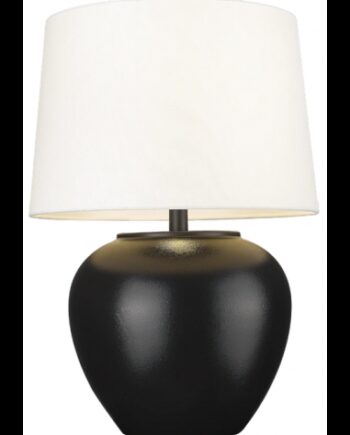 Rosette Bordlampe Keramik Stål Polyester H58 E27 Sort Hvid